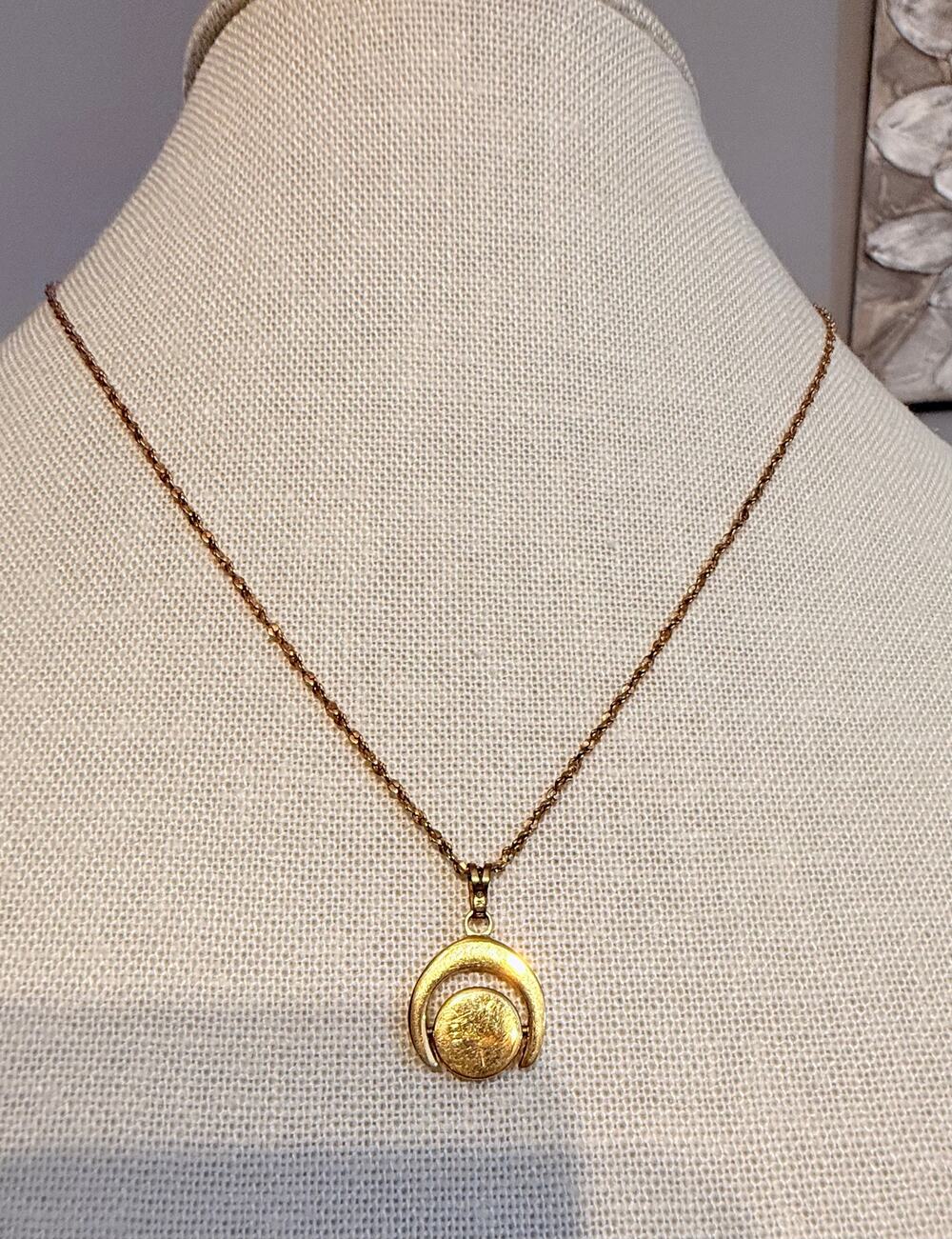 Vintage Gold Tone “I Love You” Pendant Necklace 18”